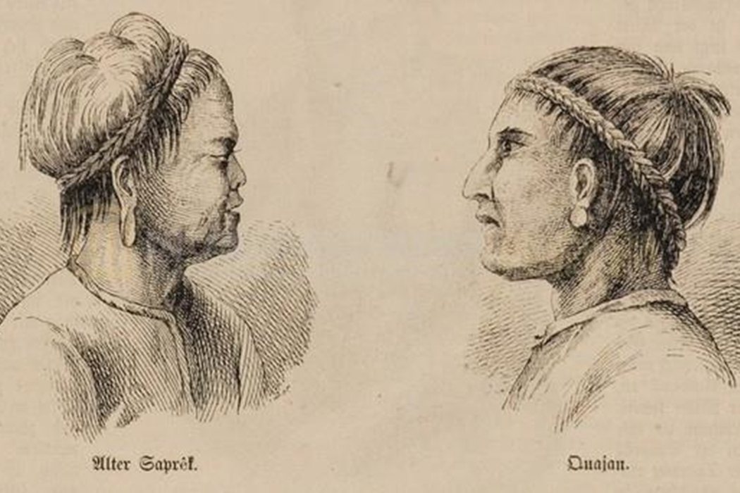 俄籍海軍保羅.伊比斯筆下的台灣原住民面容。 圖/取自台灣歷史博物館網站